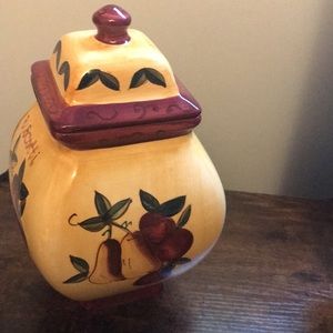 Biscotti Jar - beautiful Yellow Biscotti Jar or cookie Jar